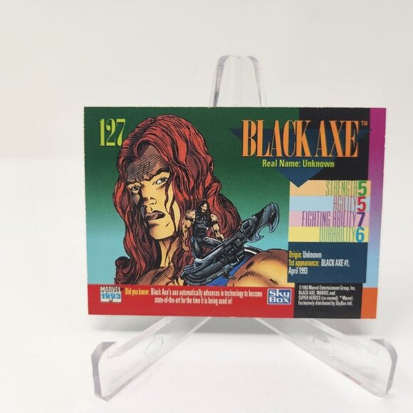 Black Axe 1993 Skybox Marvel Universe Series 4 #127 Rookies (a119) - Picture 2 of 2